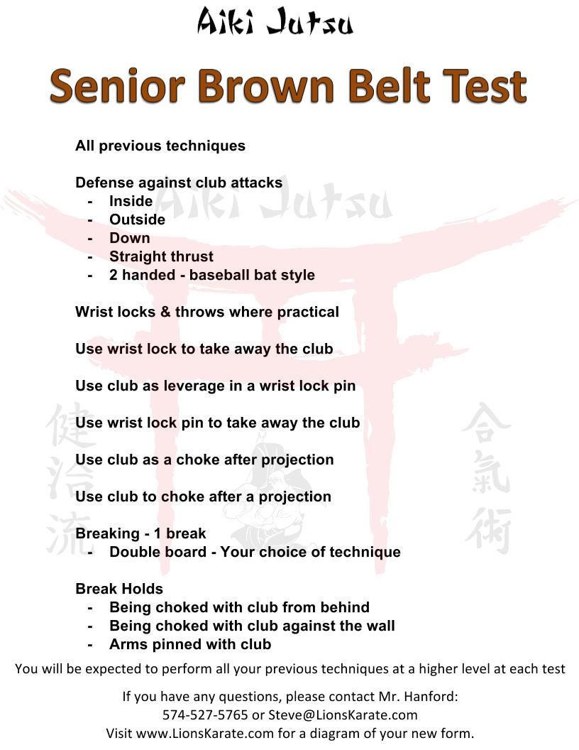 Senior Brown requirements