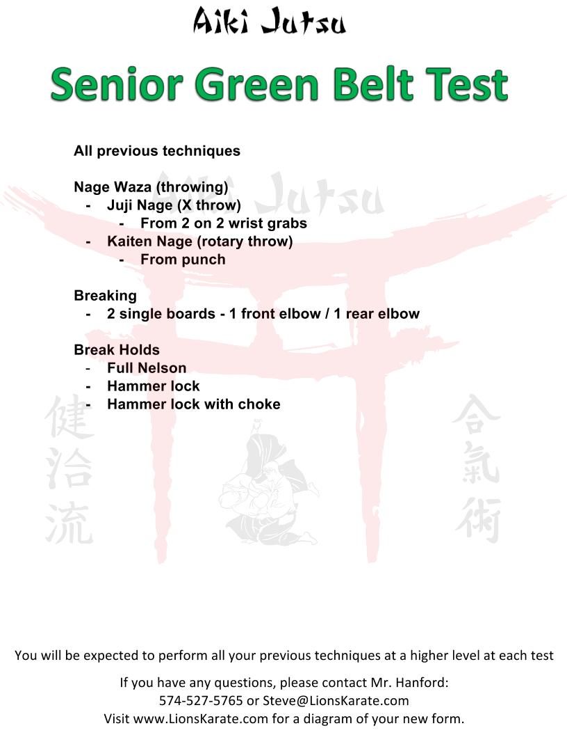 Senior Green requirements