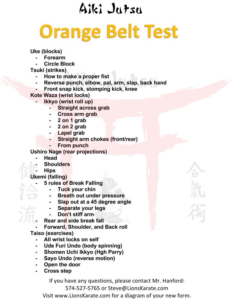 Orange requirements