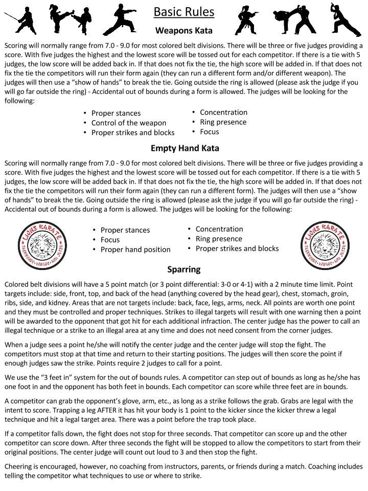 Rules sheet