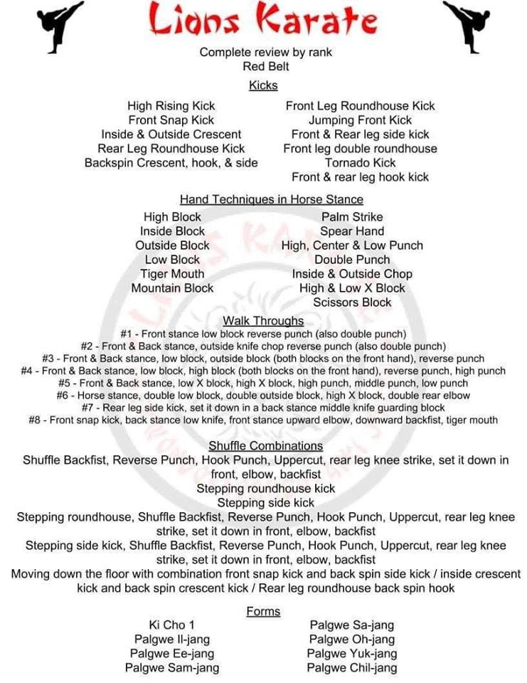 Red → Red Tip requirements